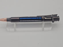 Load image into Gallery viewer, Thin Blue Line Police Bolt Action Rifle Pen Rustic Flag, Law Enforcement Police Sheriff