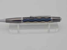 Load image into Gallery viewer, Wood Inlay Thin Blue Line Hand Made Police Pen, Law Enforcement Police Sheriff