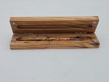 Load image into Gallery viewer, Figured Olivewood Pen Display Presentation Box for Thin to Medium pens