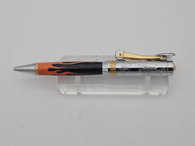 Load image into Gallery viewer, Motorcycle Harley Chopper Eagle Wings Pen Orange Inlaid Wood Flames Ballpoint