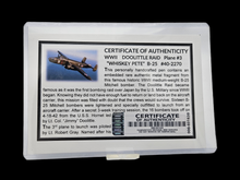 Load image into Gallery viewer, JIMMY DOOLITTLE TOKYO RAID JAPAN WWII WARBIRD Relic Memorabilia Pen - Actual Doolittle Plane #3 "Whisky Pete" Material Embedded, Certified LIMITED RARE