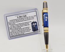 Load image into Gallery viewer, Tardis Dr. WHO Ballpoint Pen Real Pine Wood From the actual Tardis