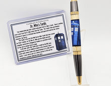 Load image into Gallery viewer, Tardis Dr. WHO Ballpoint Pen Real Pine Wood From the actual Tardis
