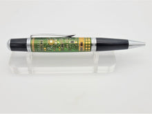 Load image into Gallery viewer, Green Computer Circuit Board PCB Pen, Handmade, Chrome Metal Components