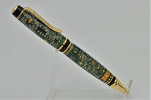 Load image into Gallery viewer, Green Computer Printed Circuit Board PCB Pen Gold and Enamel Components

