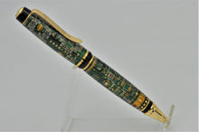 Load image into Gallery viewer, Green Computer Printed Circuit Board PCB Pen Gold and Enamel Components