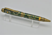 Load image into Gallery viewer, Green Computer Printed Circuit Board PCB Pen Antique Brass - Premium Components