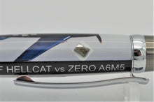 Load image into Gallery viewer, F6F HELLCAT and ZERO JAPANESE A6M5 WWII WARBIRD Relic Memorabilia Pen - Actual Material From Each Embedded, Certified LIMITED RARE