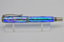 Load image into Gallery viewer, Custom Handmade Blue Iridescent Fountain Pen or Rollerball, Very Unique