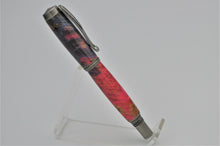 Load image into Gallery viewer, Pen Handcrafted Custom made, Box Elder Burl Wood Dyed Pink and Blue, Antique Pewter Rollerball or Fountain