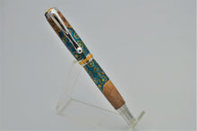 Load image into Gallery viewer, Pen Rollerball Handmade Custom Hybrid Wood, Watch Parts Blue/Green Background