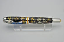 Load image into Gallery viewer, Highly Detailed Premium Watch Parts Pen Handcrafted Custom made with Retired Blue Panhard F12 Watch Dial, Fountain