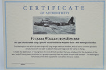 Load image into Gallery viewer, VICKERS WELLINGTOM BOMBER WWII Relic Memorabilia Pen - Actual Wellington Material Embedded, Certified LIMITED RARE