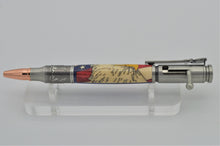 Load image into Gallery viewer, EAGLE FLAG Pen Bolt Action Wood Hand Inlaid US American Patriotic Ballpoint