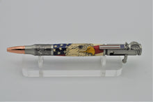 Load image into Gallery viewer, EAGLE FLAG Pen Bolt Action Wood Hand Inlaid US American Patriotic Ballpoint
