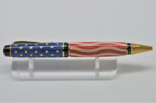 Load image into Gallery viewer, Wood Pen Patriotic U.S. American Wood Flag Hand Inlaid Stars and Stripes Pen Ballpoint

