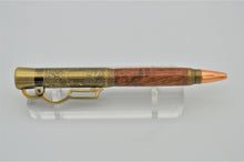 Load image into Gallery viewer, Lever Action Pen Winchester Model 1894 Rifle Pen Bubinga Wood Antique Brass Ballpoint
