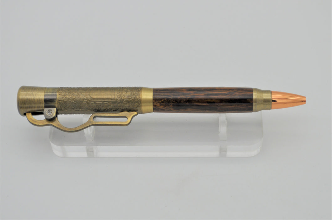 Lever Action Pen Winchester Model 1894 Rifle Pen Rosewood Wood Antique Brass Ballpoint