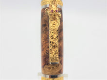Load image into Gallery viewer, ORIENTAL DRAGON PREMIUM FOUNTAIN INK PEN 22k GOLD COLLECTOR GRADE AMBOYNA BURL