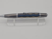 Load image into Gallery viewer, Wood Inlay Thin Blue Line Hand Made Police Pen, Law Enforcement Police Sheriff
