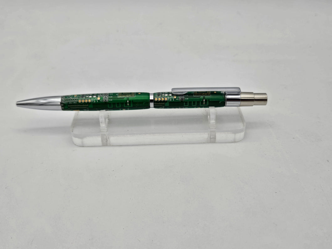 Click PCB Circuit Board Ballpoint Pen, Green Board, German Schmidt Reliable Click Mechanism