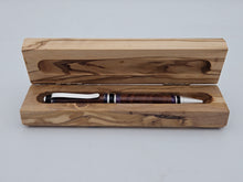 Load image into Gallery viewer, Figured Olivewood Pen Display Presentation Box for Thin to Medium pens
