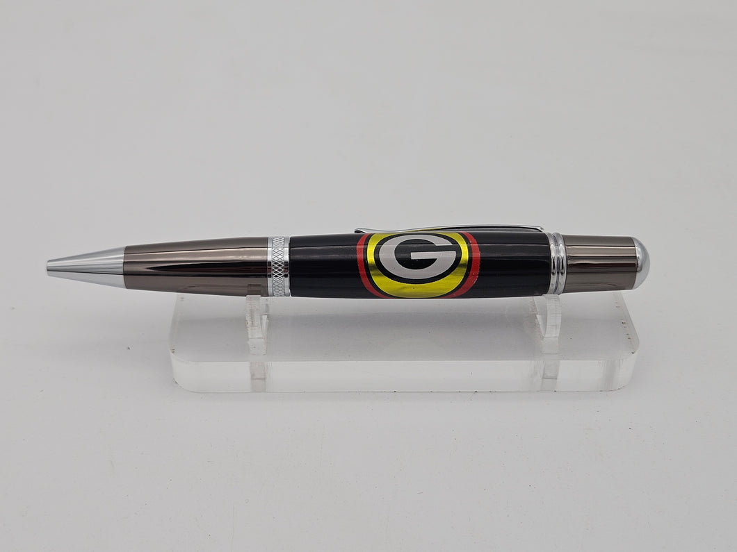 Green Bay Packers NFL Pen made with a Green Bay Beer Bottle Cap Handmade