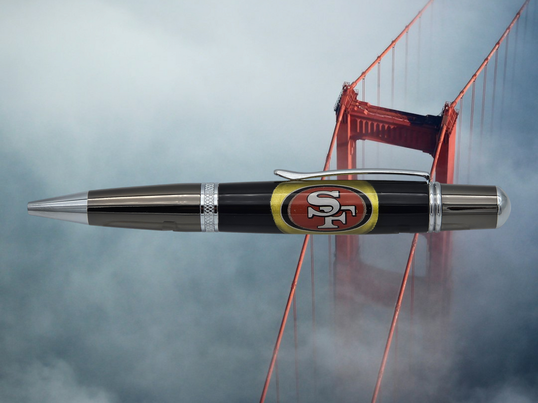 S. F. 49ers BEER BOTTLE CAP PEN, HANDMADE, BALLPOINT LIMITED CUSTOM SAN FRANCISCO, FREE SHIPPING