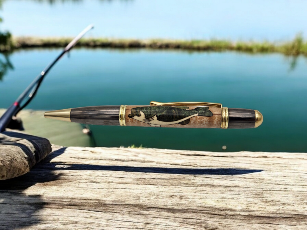 Large Mouth Bass Wood Inlay Ballpoint Pen Handmade (Copy)