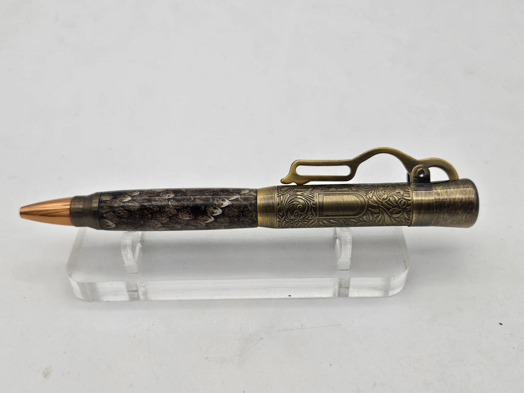 LEVER ACTION RIFLE  - RATTLESNAKE SKIN - PEN Ballpoint, Rifle, Hand Made