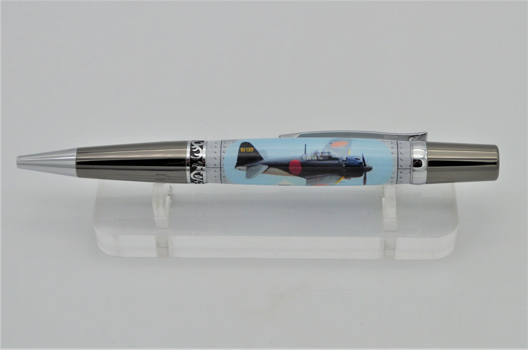ZERO JAPANESE A6M5 WWII WARBIRD Relic Memorabilia Pen - Actual A6M5 Material Embedded, Certified LIMITED RARE