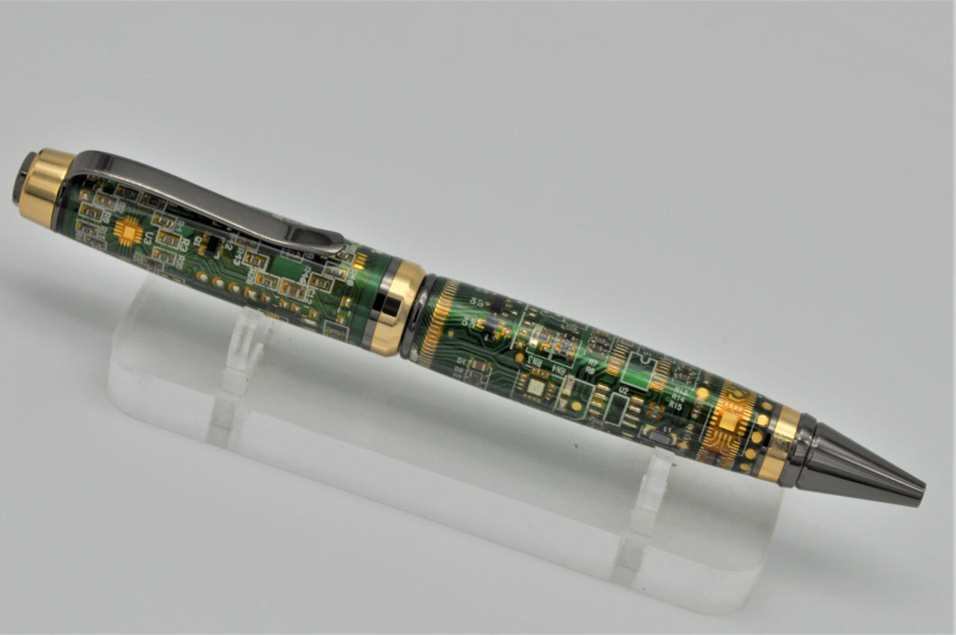 Green Computer Printed Circuit Board PCB Pen Gold and Gun Metal Premium Components