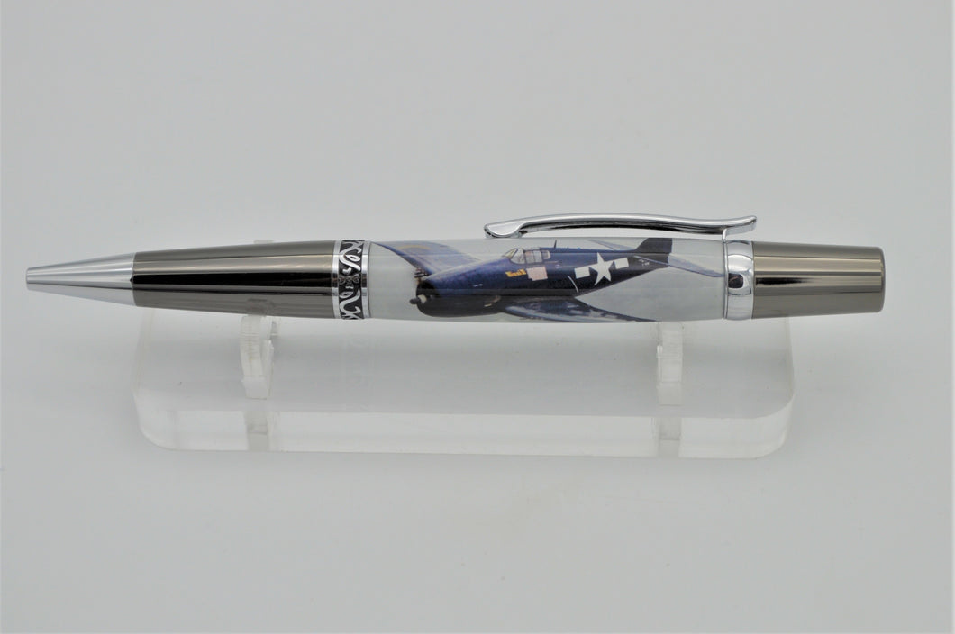 F6F-3 HELLCAT WWII WARBIRD F6F Relic Memorabilia Pen - Actual F6F Material Embedded, Certified LIMITED RARE F6F