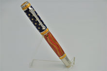 Load image into Gallery viewer, Patriotic American U.S. Flag, Hand Inlaid Wood Majestic Pen Handmade, Fountain or Rollerball Collector Pen
