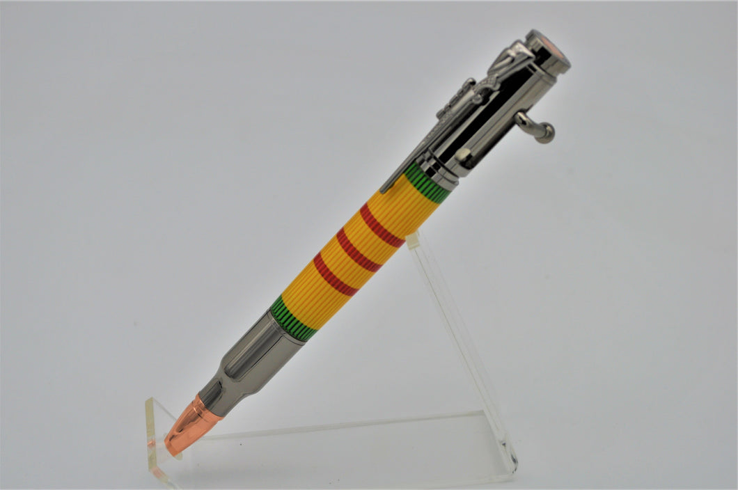 Bolt Action Operated VIETNAM Color Service Ribbon Ballpoint Pen Veterans