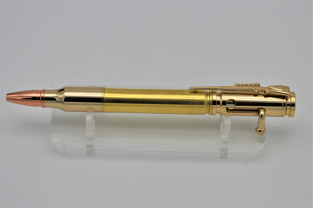 Bolt Action Operated Real 30-06 Rifle Brass Cartridge Casing Bullet Ballpoint Pen