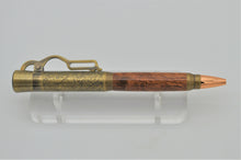 Load image into Gallery viewer, Lever Action Pen Winchester Model 1894 Rifle Pen Bubinga Wood Antique Brass Ballpoint

