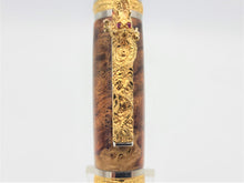 Load image into Gallery viewer, ORIENTAL DRAGON PREMIUM FOUNTAIN INK PEN 22k GOLD COLLECTOR GRADE AMBOYNA BURL
